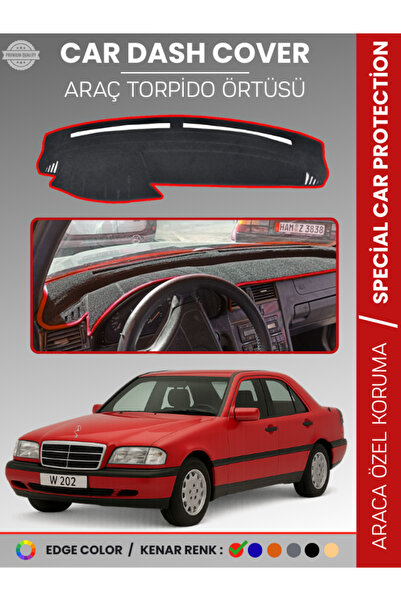 e-biz غطاء لوحة القيادة لسيارة مرسيدس سي كلاس W202 (1993-2000) عالي الجودة لح...