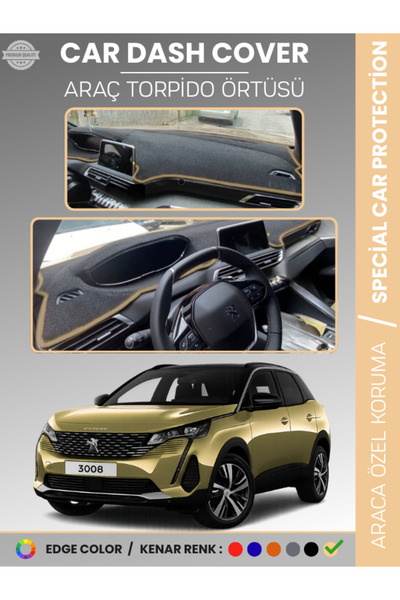 e-biz غطاء لوحة التحكم في السيارة PEUGEOT 3008 EKRANLI (2021+) لحماية لوحة ال...