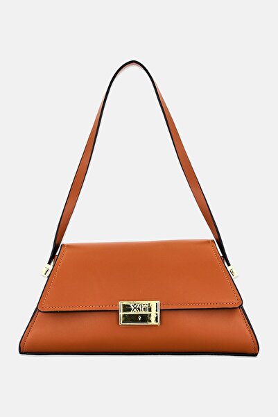 XTI Women Hardware Logo Shoulder Bag, Brown