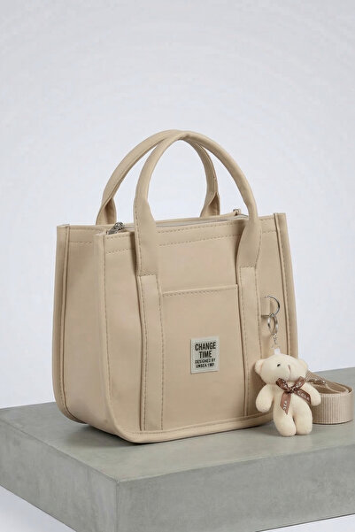 LAREON Women's Teddy Bear Charm Gift Buzi Leather Hand and Shoulder Bag - Pho...