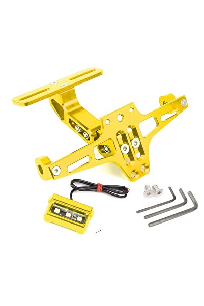 motoegzozcu Katlanabilir Arka Plakalık - Led Işıklı - Cnc Metal - Parlak Renk...