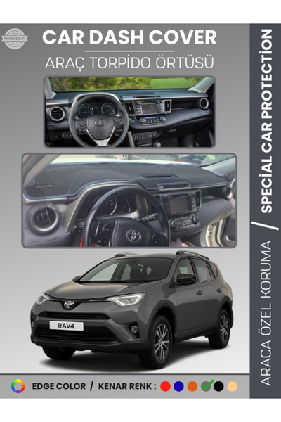 e-biz غطاء لوحة التحكم لتويوتا RAV4 XA40 (2013-2018) سجاد سي سي، حماية كاملة ...