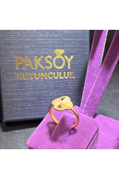 paksoy kuyumculuk 22 Ayar Altın Yüzük Yonca İnce Modern Tasarım 1.83gr 16 Num...