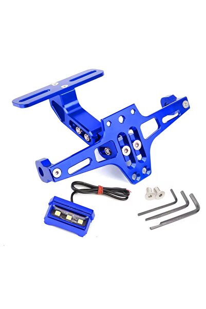 motoegzozcu Katlanabilir Arka Plakalık - Led Işıklı - Cnc Metal - Parlak Renk...