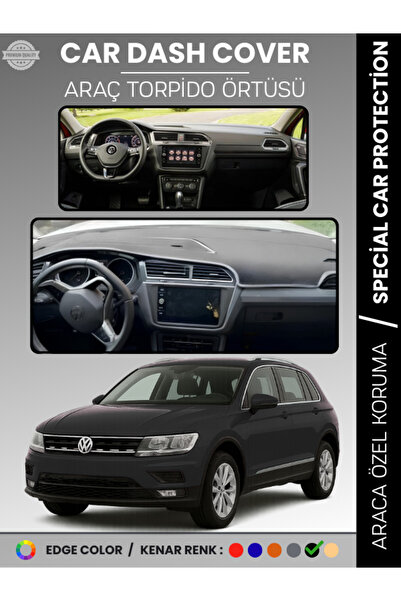 e-biz غطاء لوحة القيادة لسيارة فولكس فاجن تيجوان (2016-2023) مع حماية أمامية ...
