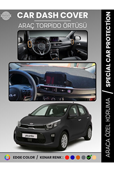 e-biz غطاء لوحة التحكم لسيارة كيا بيكانتو (2017-2023) - حماية كاملة للوحة الت...