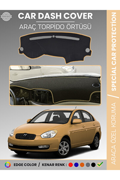 e-biz غطاء لوحة القيادة HYUNDAI ACCENT (2006-2011) K مانع للانزلاق متوافق تما...