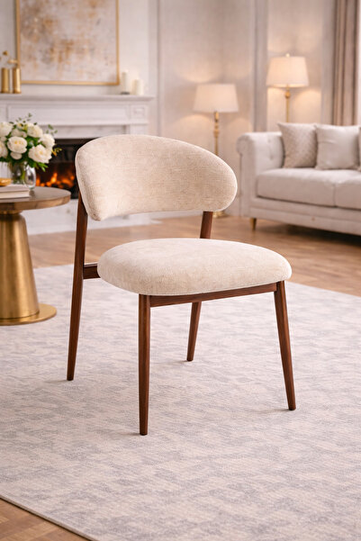 Crestj A stylish chair Puffer in soft fabric with a comfortable backrest and ...