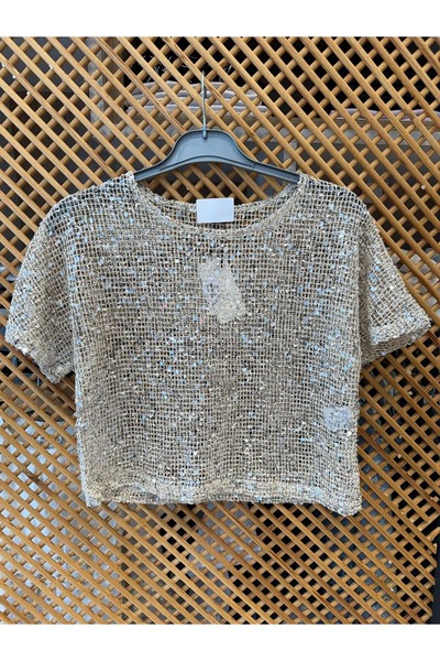 PD KIDS 2319 ÇOCUK PAYETLİ KISA KOLLU FİLE BLUZ