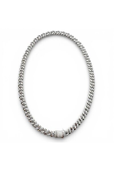 neslyaccessories 8mm Silver Gourmet Chain Necklace