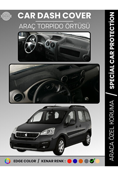 e-biz غطاء لوحة التحكم في السيارة لبيجو بارتنر تيبي (2008-2018) - حماية كاملة...