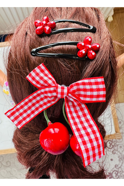 Neva Baby Boutique 3-Piece Cherry Girls' Buckle Set |   1 Piece: Cherry Bow C...