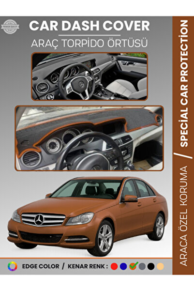 e-biz غطاء لوحة القيادة لسيارة مرسيدس سي كلاس W204 (2007-2014) عالي الجودة لح...