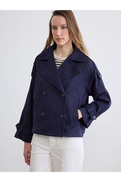 LC Waikiki Esvab • Modern & Distinctive Loose Fit Women's Suede-Look Trench Coat