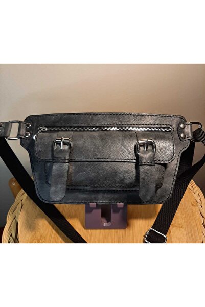 Atölye Barba HAKİKİ DERİDEN ELYAPIMI BEL VE OMUZ ÇANTASI