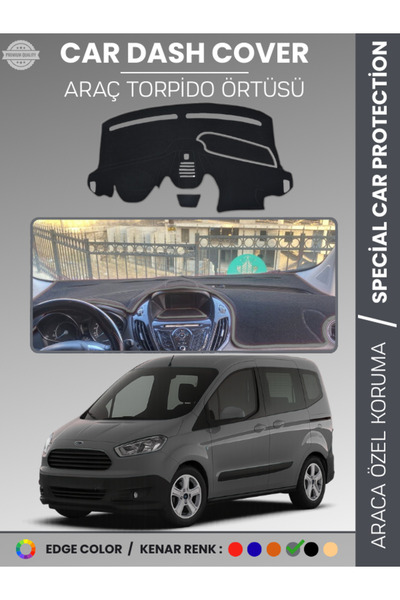 e-biz غطاء لوحة القيادة FORD COURIER (2013-2020) مع شاشة لحماية لوحة القيادة،...