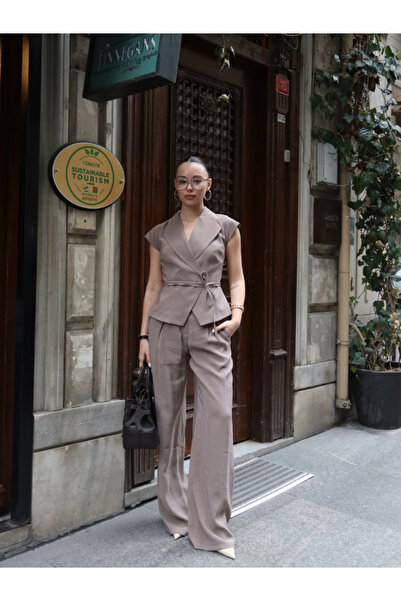 thelowely SET PANTALONI Y vestă CU CORDOANĂ ÎN TALIE