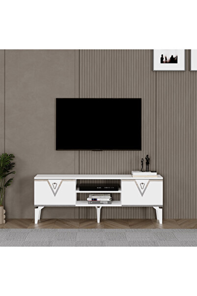 Kalender Dekor Kld150tv Yengi Tv Ünitesi Tv Sehpası Beyaz Gümüş