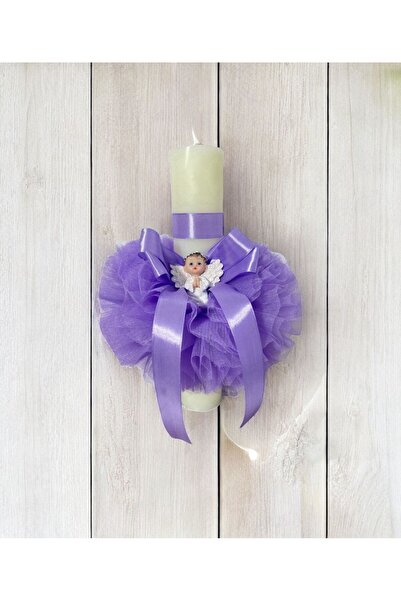 Your Baby Store Angel baptism candle – lilac, 35 cm