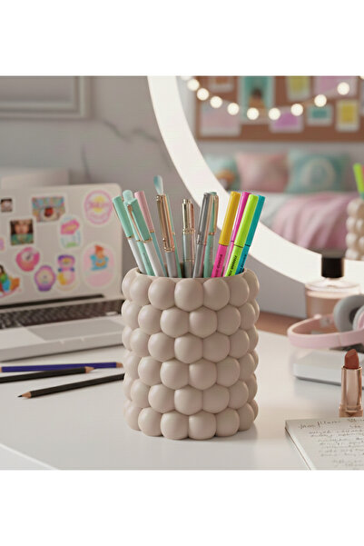 Kafs Store حامل أقلام وحافظة أدوات مكتبية بتصميم فقاعات - منظم مكتب مزخرف