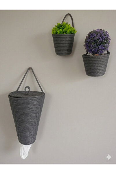 ENA Poşetlik, saksılık, mini saksı, hasır sepet, mutfak düzenleyici