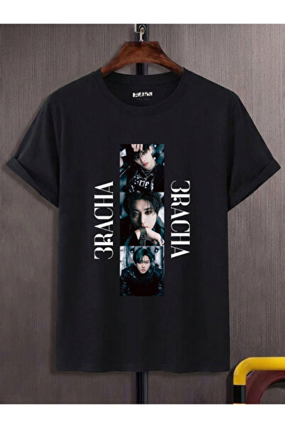 barsdepo 3RACHA Set cadou cu tricou și șapcă Stray Kids cu imprimeu |   Calit...