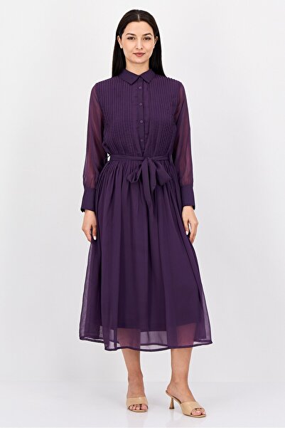 JASON WU Women Pleated Midi Dress, Dark Purple