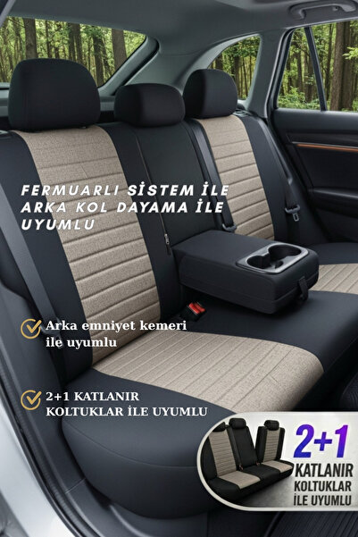 SM OTO KILIF Lifos Serisi Koton Kumaş Universal Oto Koltuk Kılıfı Tam Set