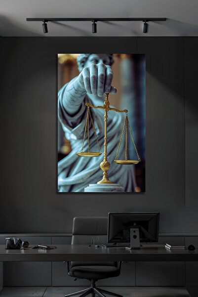 B&G DESIGN Cantarul Justiției Modern, Decorativ, Elegant, din Sticlă Temperat...