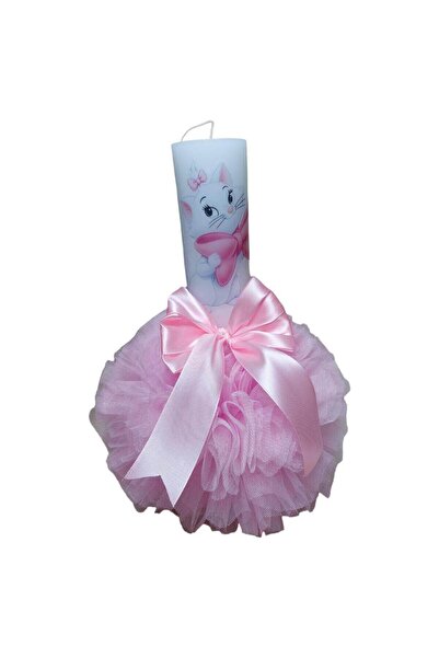 Your Baby Store Lumanare botez Pisica Marie – roz, 35 cm