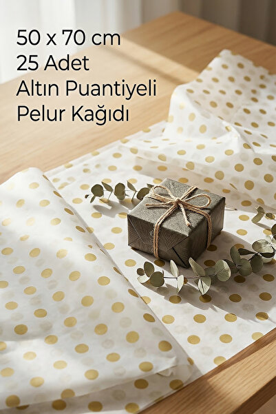 OLİ Art Gold Polka Dot Pack Wrapping Paper – Gift Wrapping Paper |   50X70 cm...