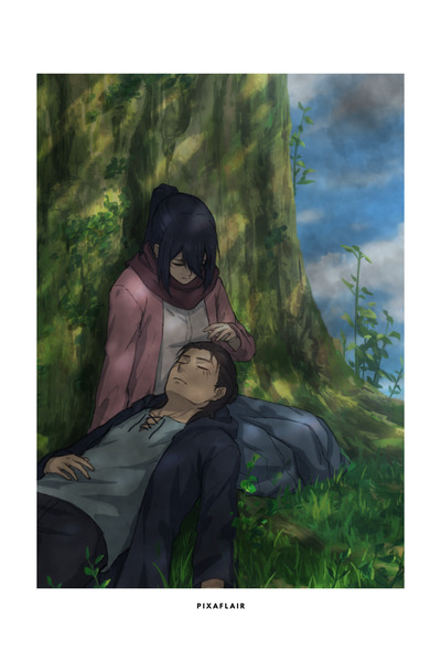 Pixaflair - Eren & Mikasa - Attack on Titan - Tablo - Çerçevesiz Film Poster