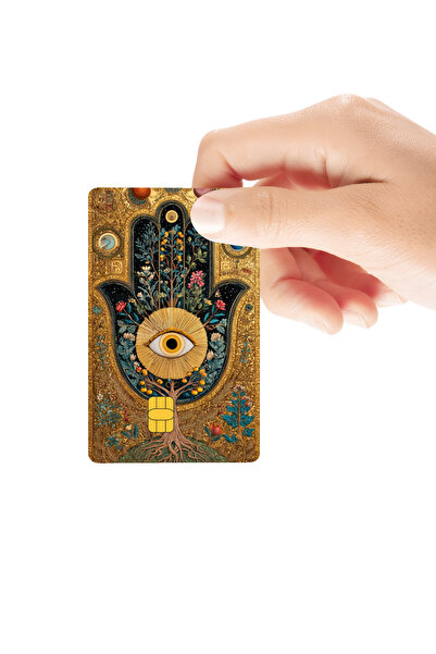 Huggy Craft Tarot Temalı El Figürlü Parlak Kredi/Banka Kart Kaplama Sticker