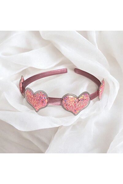 The Cloudish Shop Coroană pentru copii, roz, cu paiete strălucitoare, în form...