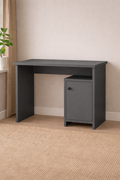 Bladimo Blanca Çalışma Masası Kapaklı Kitaplıklı Antrasit