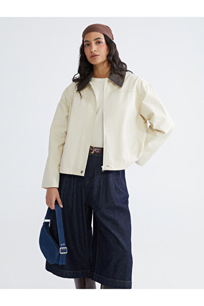 LC Waikiki Peak New Season Shirt Collar Oversize Women's Jacket