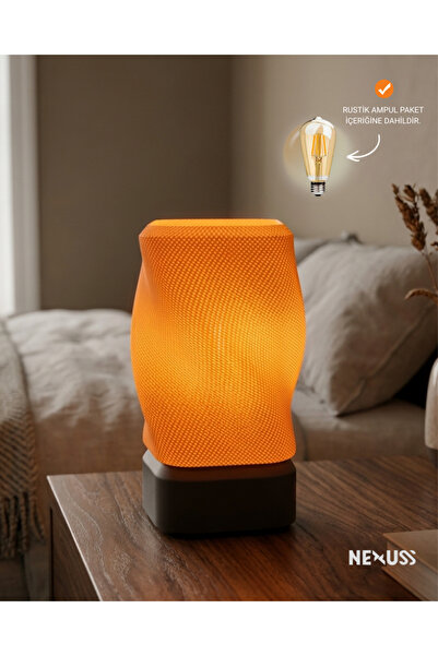 NEXUSS DESIGN Modern Twisted Masa Lambası – Dekoratif Tasarım Gece Lambası, S...
