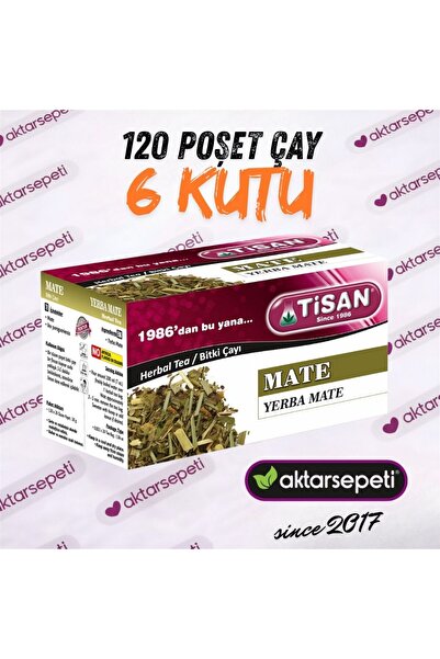 Tisan Mate Çayı | 6 Kutu | 120 Poşet Çay