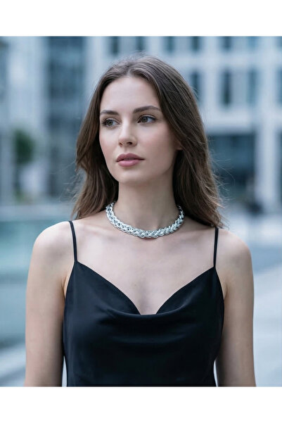 birtarz Special Metallic Thread Knitted Choker - with Steel Closure and Hemat...