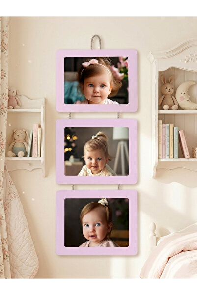 Stüdyo Plus “3’lü İpli Ahşap 15x21 cm Yatay Fotoğraf Çerçevesi – Duvar Dekoru...
