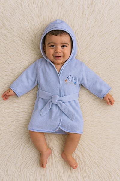 Lilo Co Baby Hooded Bathrobe Blue
