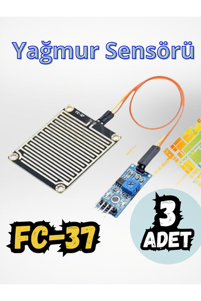 Arduino 3-adet FC-37 Yağmur Sensörü Modülü