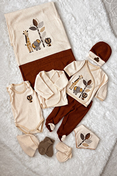 Zoo Baby Organik 10'lu Lüks Bebek Hastane Çıkışı Seti 447848 (1-3 Ay)