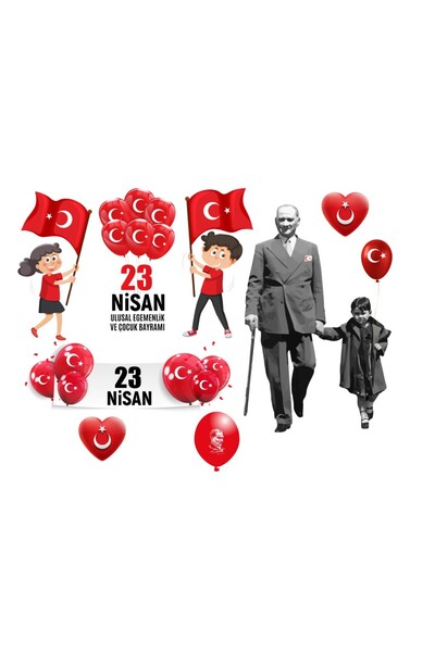 ELEVEN MARKETS 23 Nisan 29 Ekim Süsleme 15 Adet Ay Yıldızlı Balon