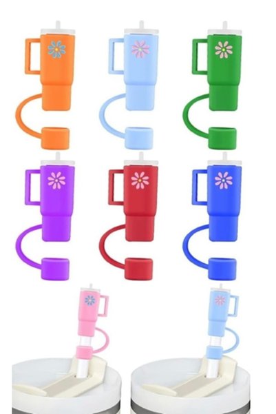 Buycobox 1 Piece Stanl. Straw Stopper Silicone Cover, for Thermoses 30&40oz Shaped Straw Sleeve for 10mm Diameter