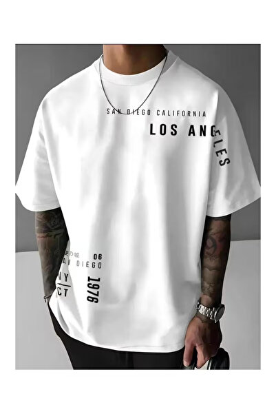 ZEMLİYA تي شيرت للجنسين "سان دييغو ولوس أنجلوس" مطبوع - تصميم عصري
