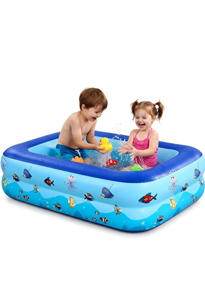 Sumkyle مسبح قابل للنفخ كبير الحجم وسميك بطول 1.2 متر، مناسب للعائلات، مسبح ق...