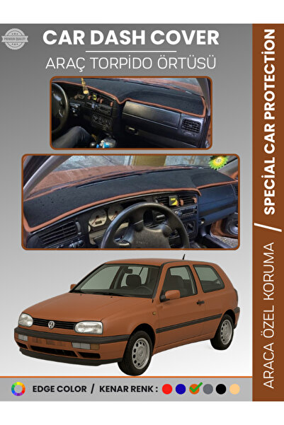 e-biz غطاء لوحة القيادة الأمامية لسيارة فولكس فاجن جولف 3 (1991-1997) يحمي ال...