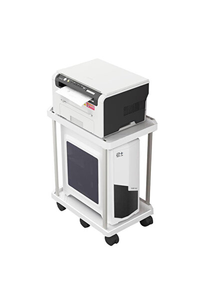 Sumkyle حامل كمبيوتر مكتبي ثنائي الطبقات، عربة كمبيوتر مكتبي ثنائية الطبقات م...