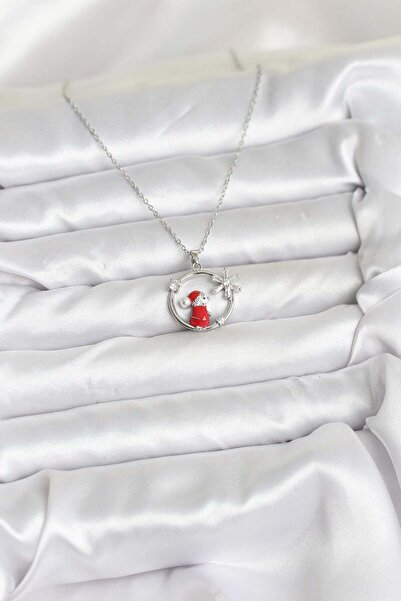 cleovibe 316L Steel Chain Silver Zircon Stone Christmas Theme Women's Necklace